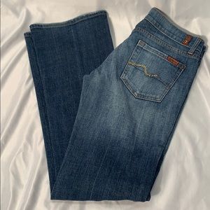 7 For All Mankind Boot Cut Rhinestone Jeans SZ 28